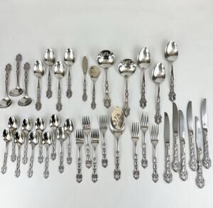 Oneida Chandelier Community Stainless Flatware Serving Spoons Fork Knife 38 Pcs